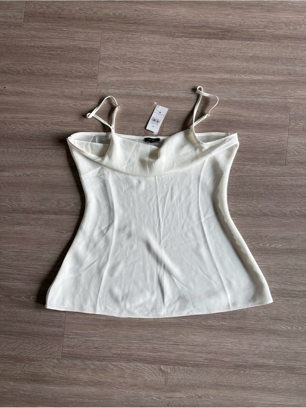 Ann Taylor Ivory Satin Cowl Neck Cami Top 🤍